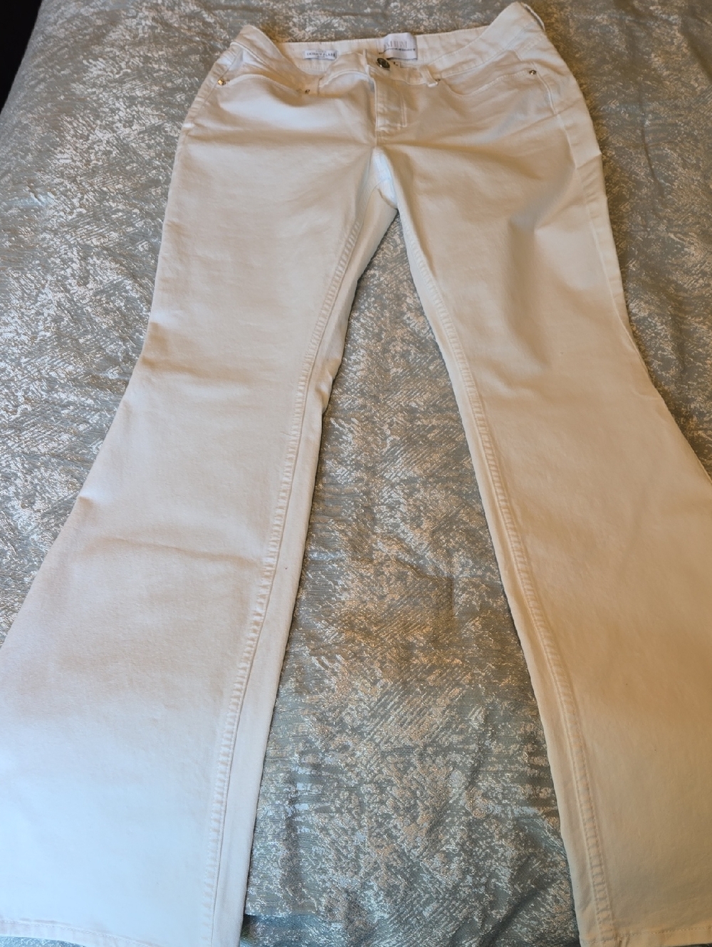 Womens White House Black Market White Skinny Flare Jeans
